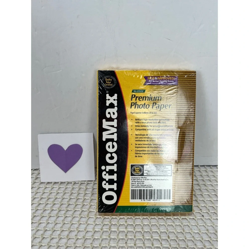 Office Max Premium Glossy Photo Paper 4x6 Inch 50 Sheets New-Sealed‎
